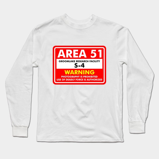 Area 51 Sign Long Sleeve T-Shirt by Blade Runner Thoughts
